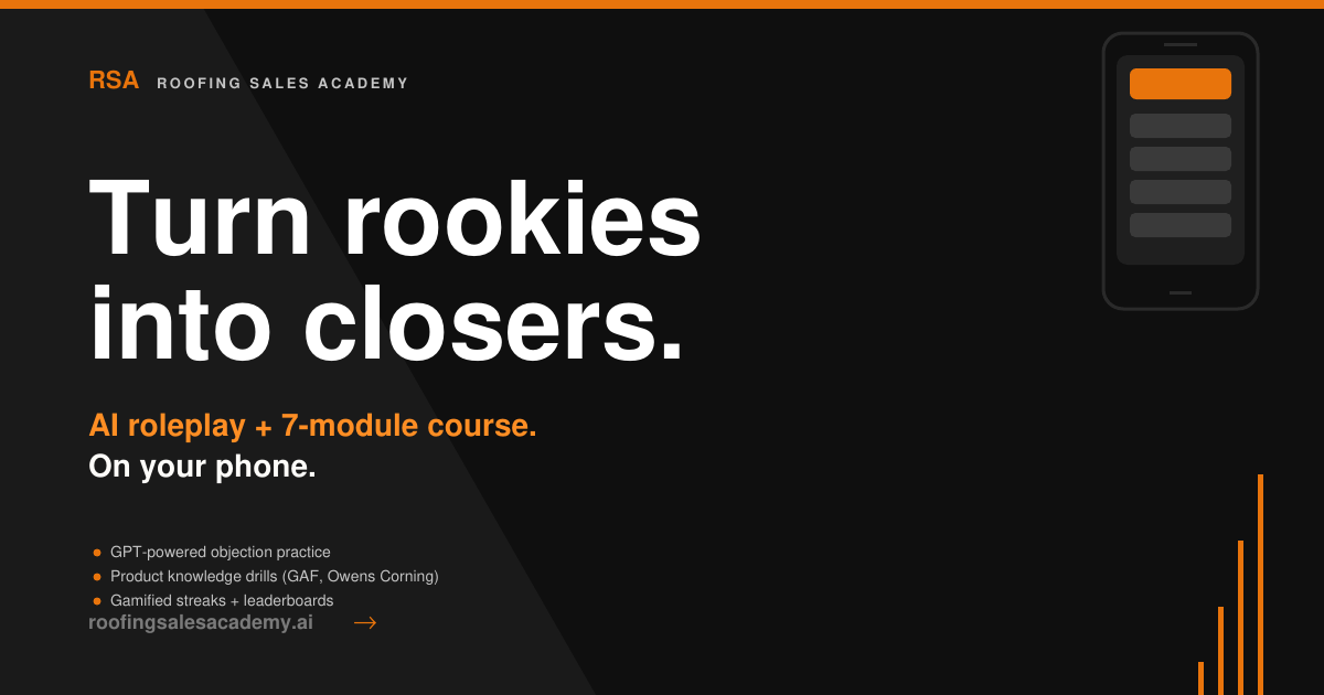 Roofing Sales Academy — 官网预览图